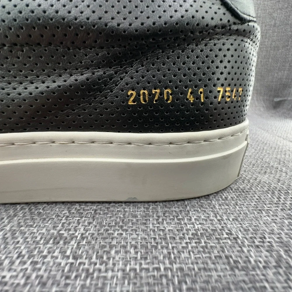 Common Projects Perforated Slip-On Sneakers Size EU 41 READ DESC Black Leather